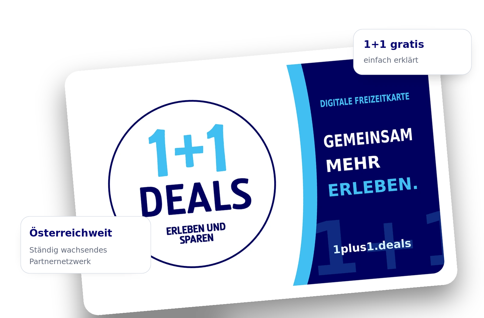 1+1 Deals – digitale Freizeitkarte, gemeinsam mehr erleben